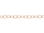 Rose Gold Oval Link Logo Tag Chain