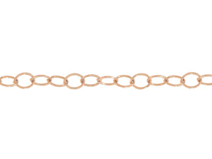 Rose Gold Oval Link Logo Tag Chain