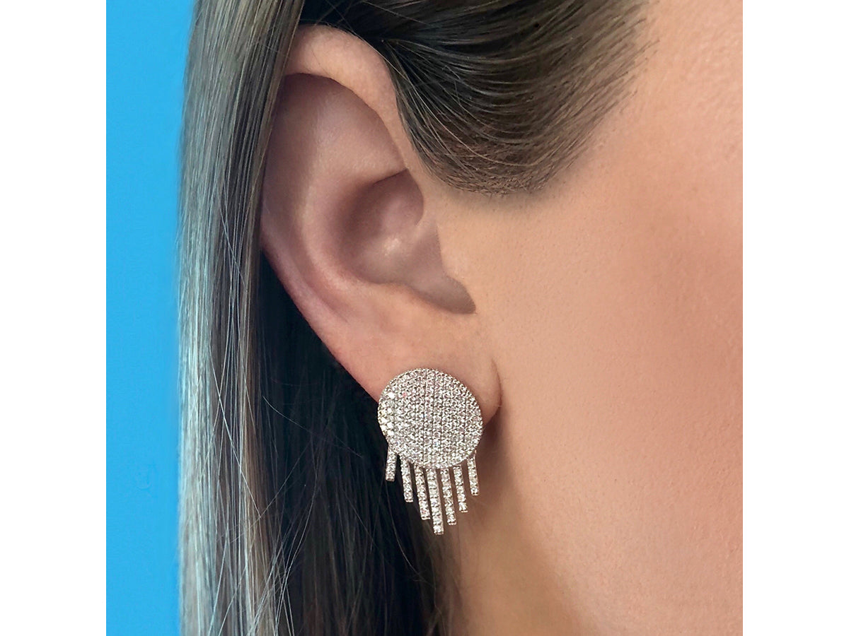 Infinity Fringe Stud Earrings