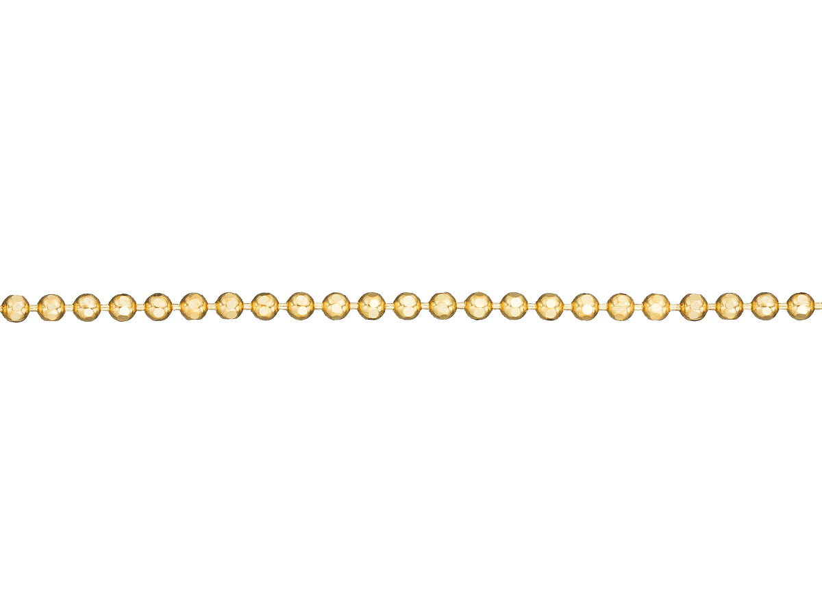 Yellow Gold Diamond Cut Ball Chain