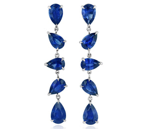 
                
                    Load image into Gallery viewer, Angled Pear Drop Sapphire Earrings
                
            