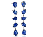 Angled Pear Drop Sapphire Earrings