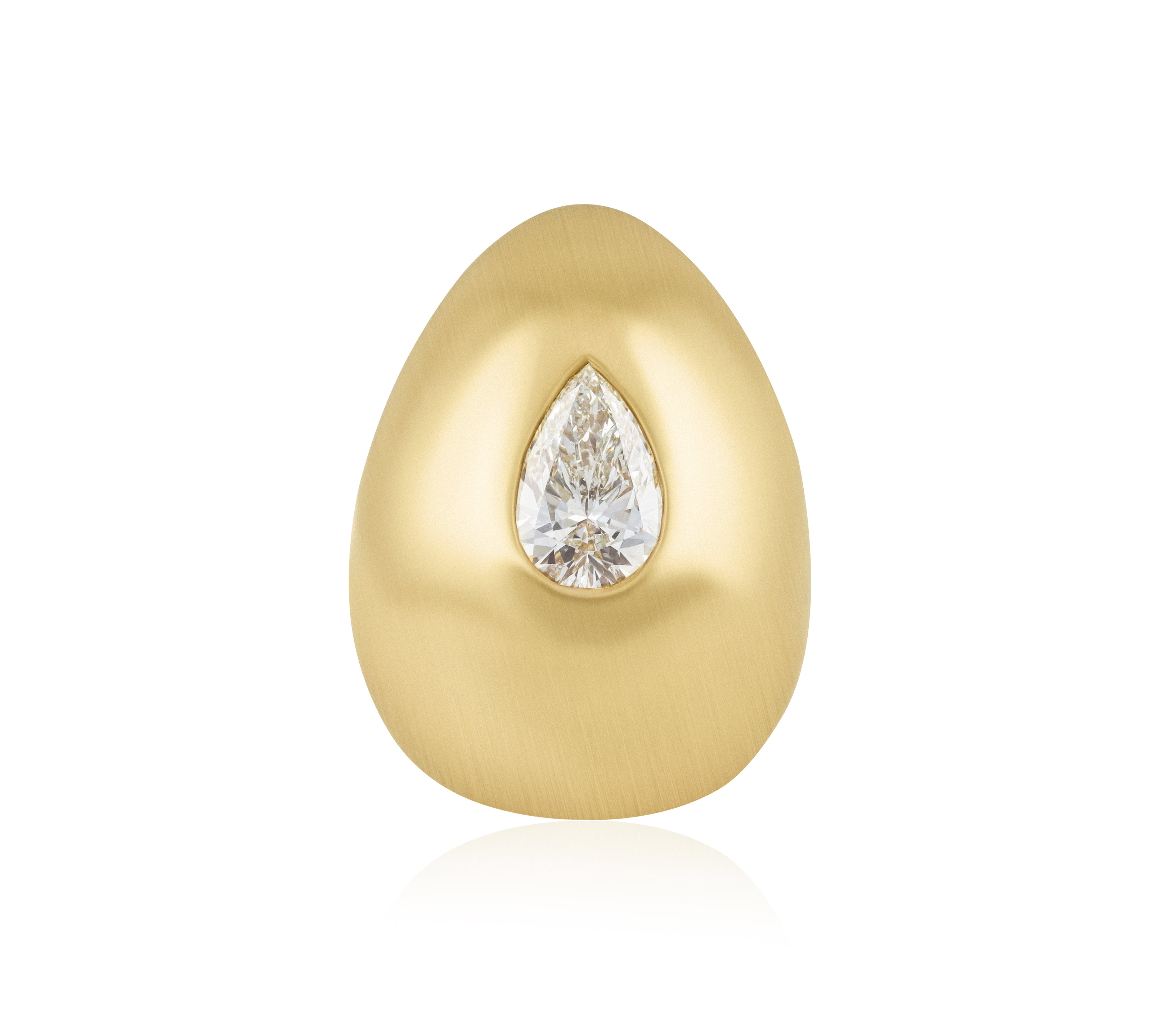 Matte Pear Shape Diamond Bubble Ring