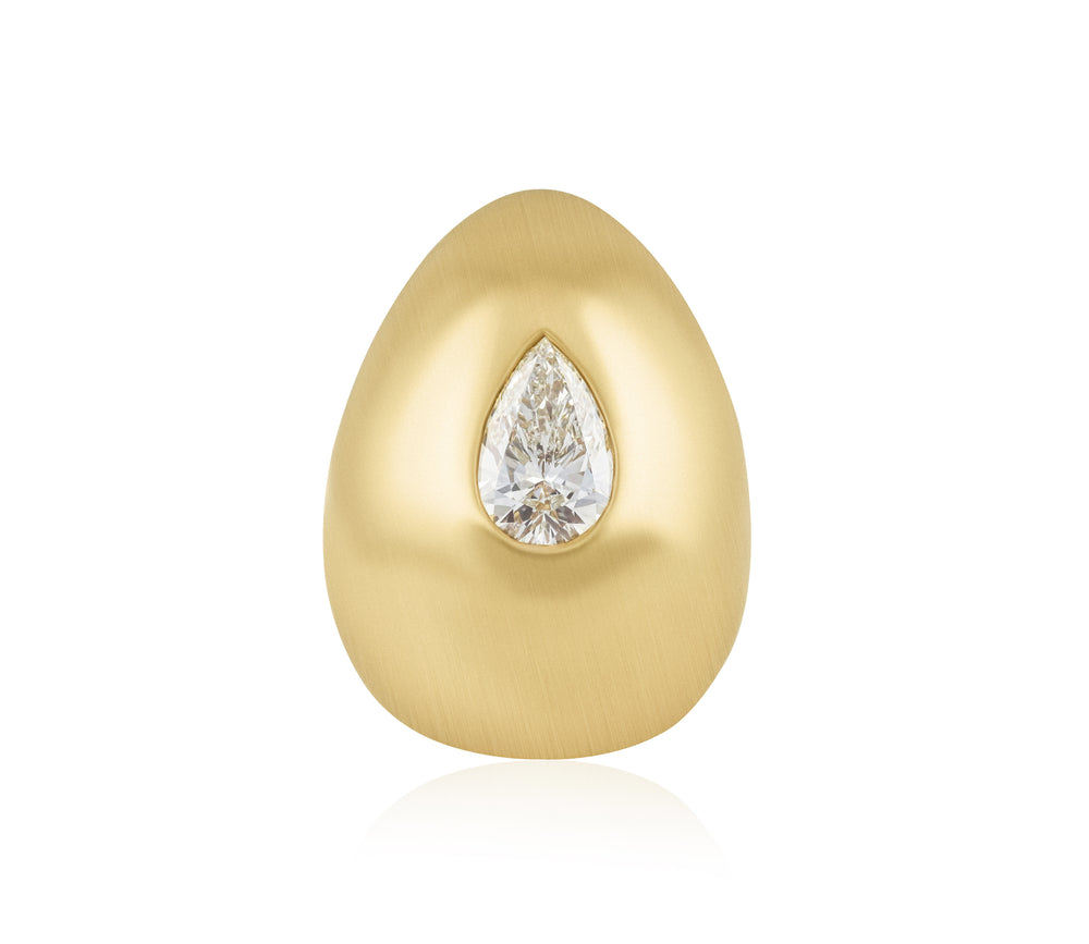 Matte Pear Shape Diamond Bubble Ring