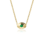 Emerald Cabochon Oval Layered Necklace