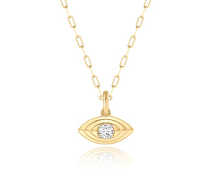 Round Diamond Evil Eye Layered Necklace