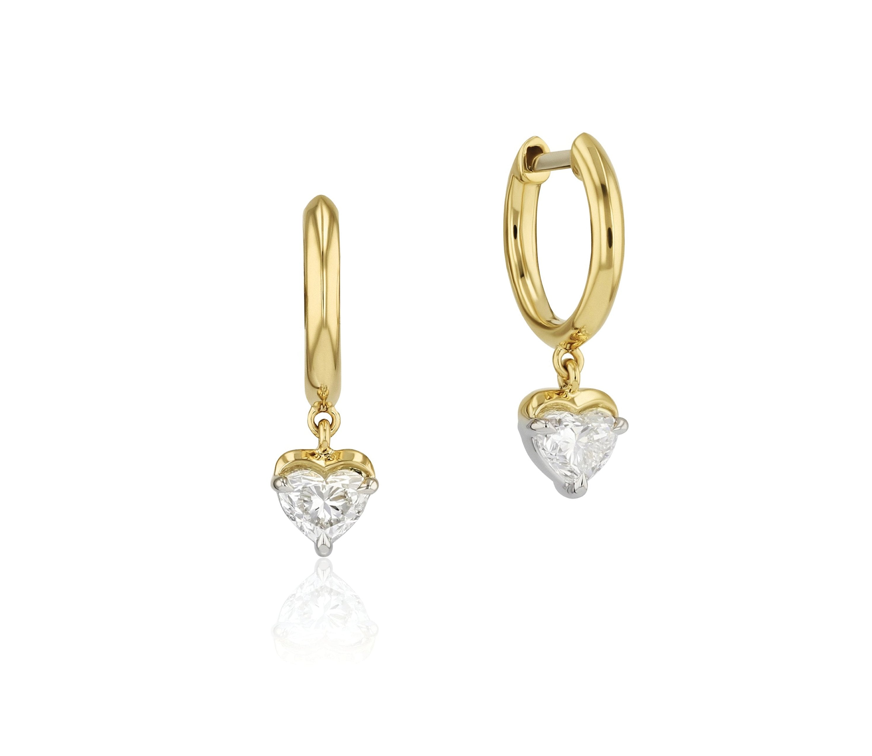 Heart Diamond Drop Huggies