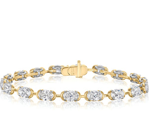 Oval Shape Diamond Cuddle Line Bracelet