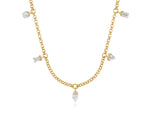 Multi-Shape Diamond Five Station Necklace