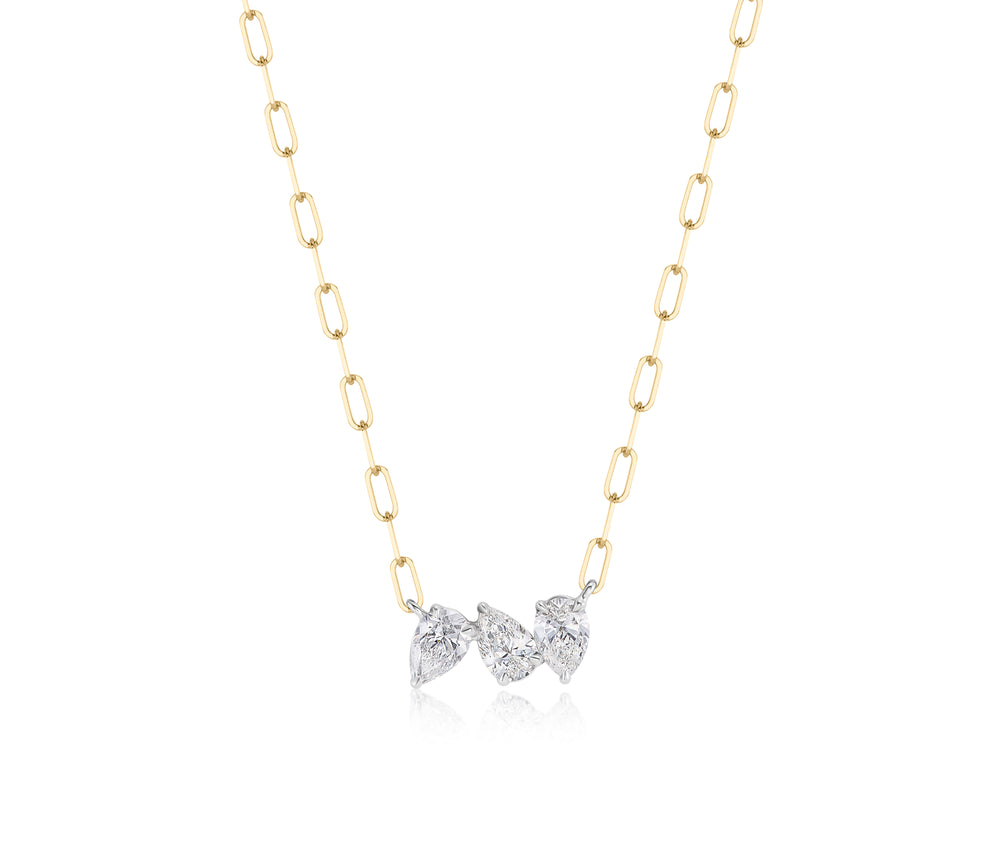 Three Pear Diamond Necklace