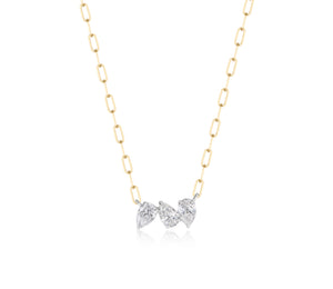 Three Pear Diamond Necklace