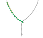 Pear Shape Diamond & Emerald Seraph Necklace