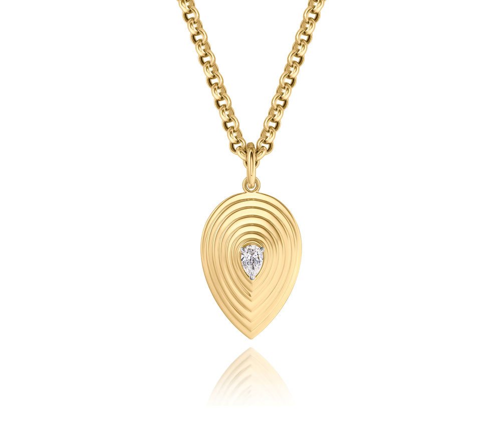 Large Pear Shape Diamond Layered Pear Necklace