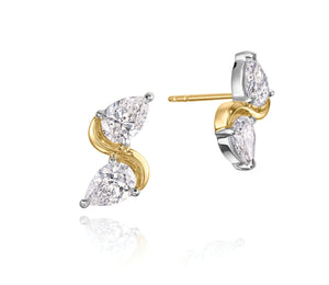 Double Pear Shape Diamond Knife Edge Studs