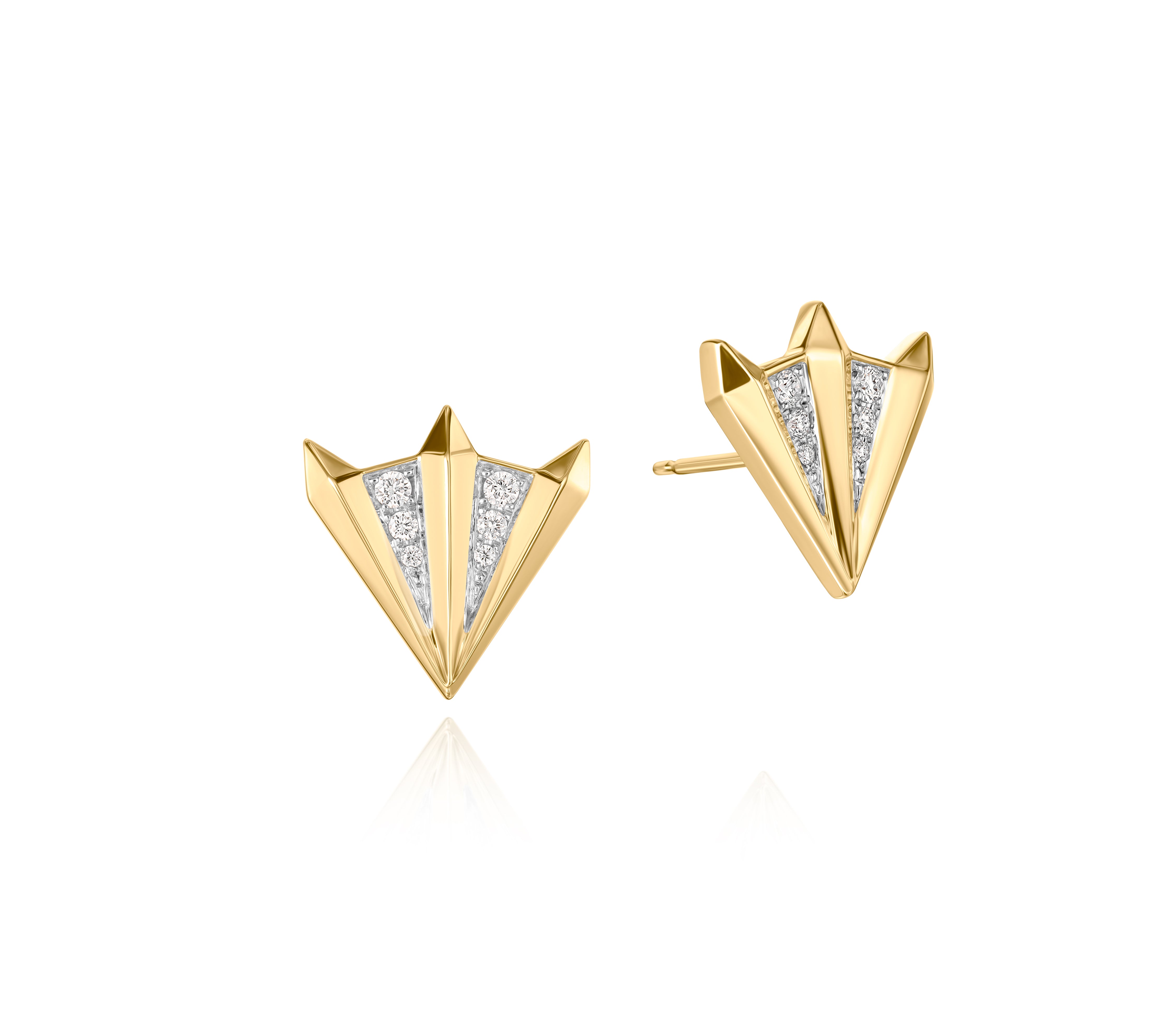 Aura Fan V-Stud Earring