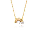 Tricolor Three Pear Shape Diamond Rainbow Necklace