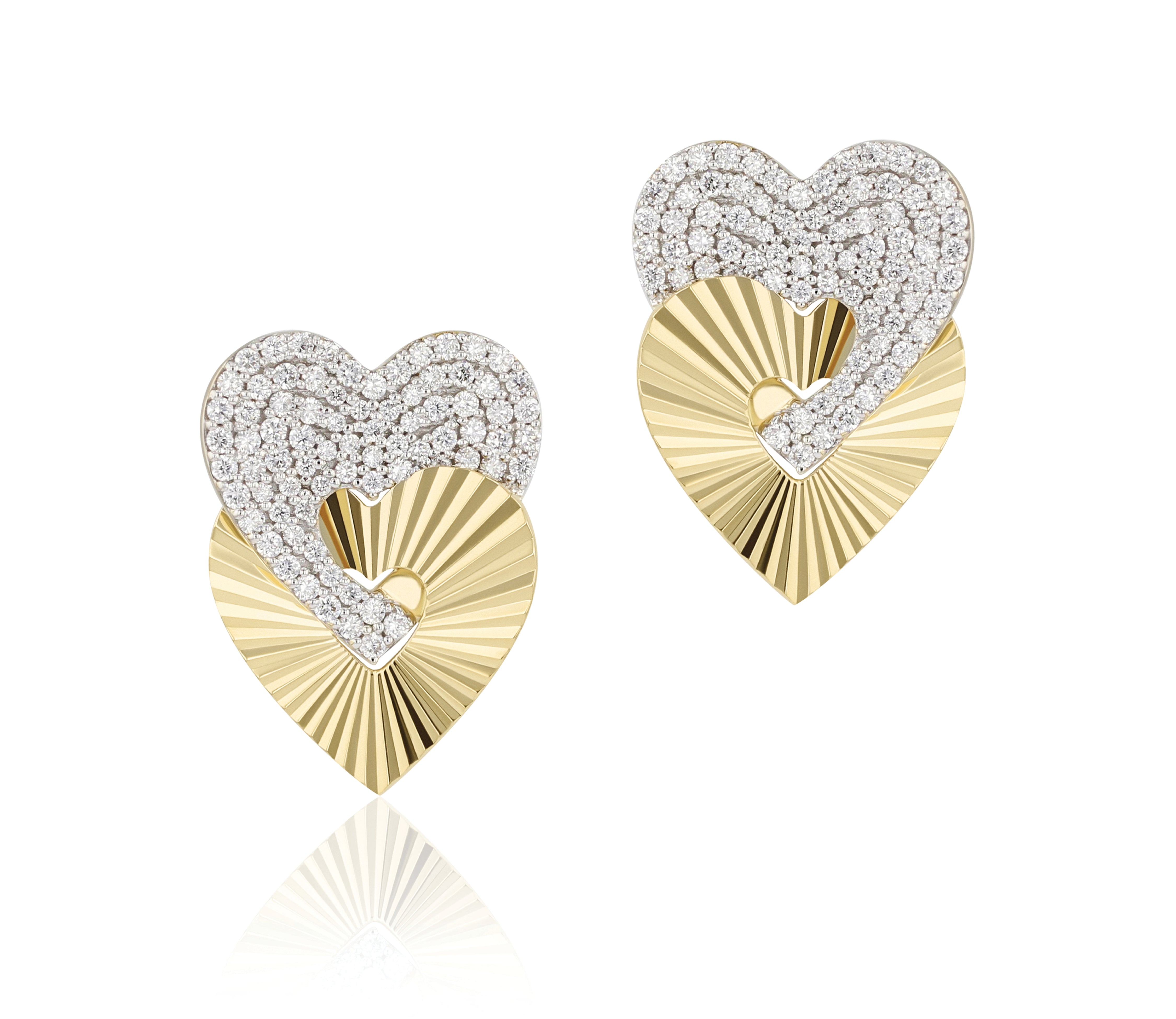 Large Aura Interlocking Heart Studs