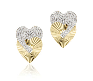 Large Aura Interlocking Heart Stud