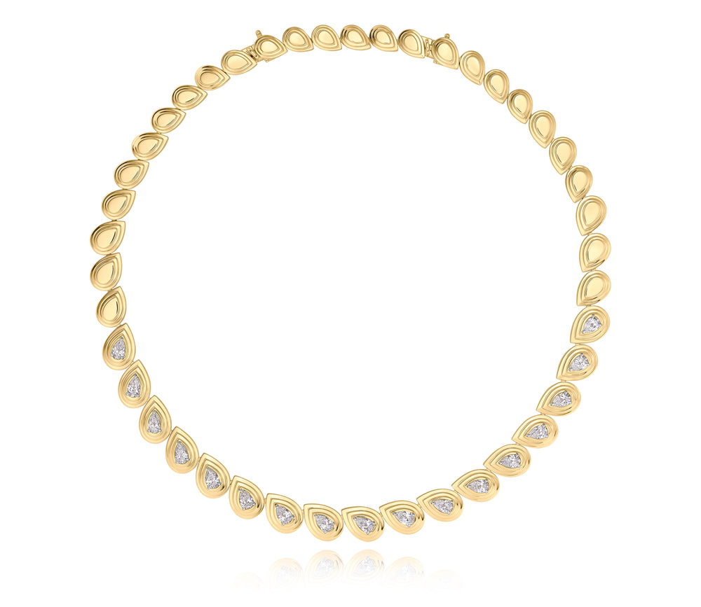 Pear Shape Diamond Layered Riviera Necklace