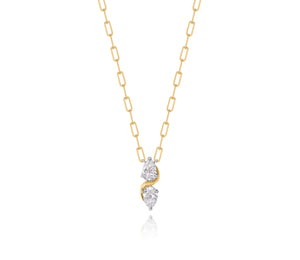 Double Pear Diamond Cuddle Necklace