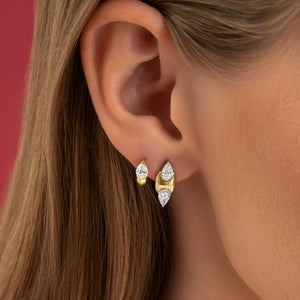 Double Pear Shape Diamond Studs