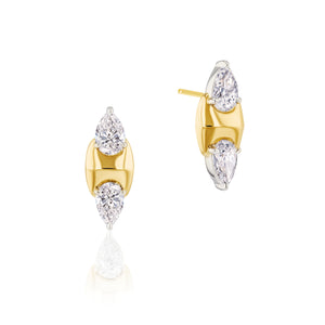 Double Pear Shape Diamond Studs