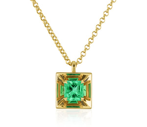 Colombian Emerald Mirror Amplifier Necklace