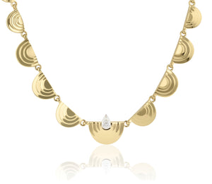 Pear Shape Diamond Layered Demi Station Necklace