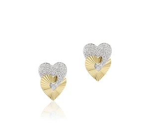 Small Aura Interlocking Heart Stud