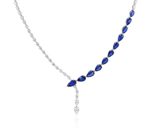 Pear Shape Diamond & Sapphire Seraph Necklace