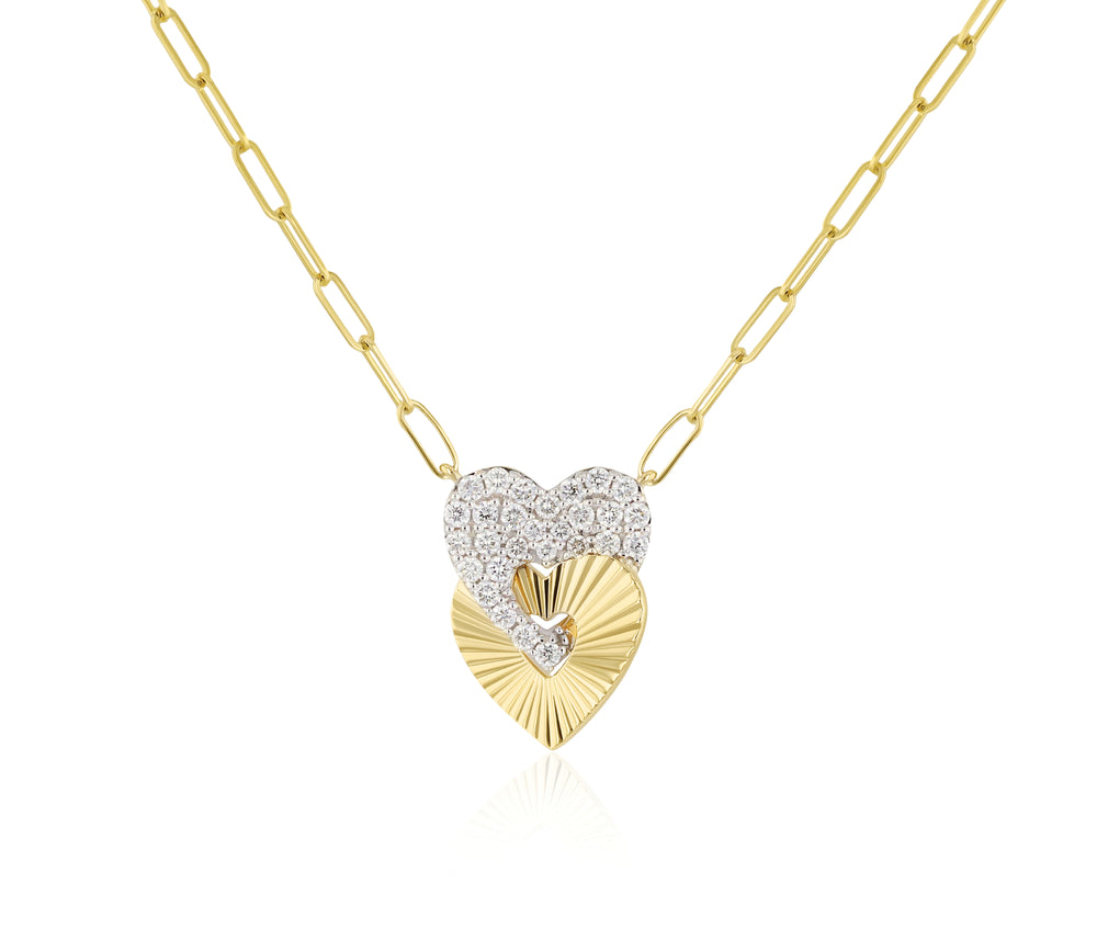 Aura Mini Interlocking Heart Necklace