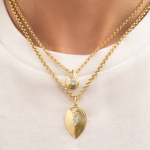 Large Pear Shape Diamond Layered Pear Necklace