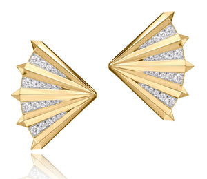 Large Fan Aura Stud Earring