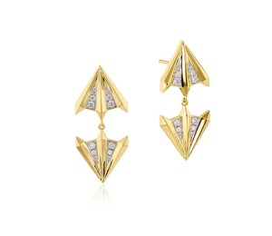 Aura Fan V-Stud Double Earring