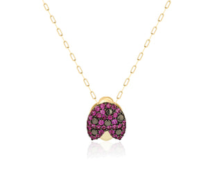 Petite Ruby Ladybug Necklace