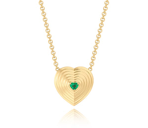 Heart Shape Emerald XL Layered Heart Necklace