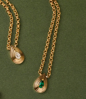 Emerald Layered Pear Necklace