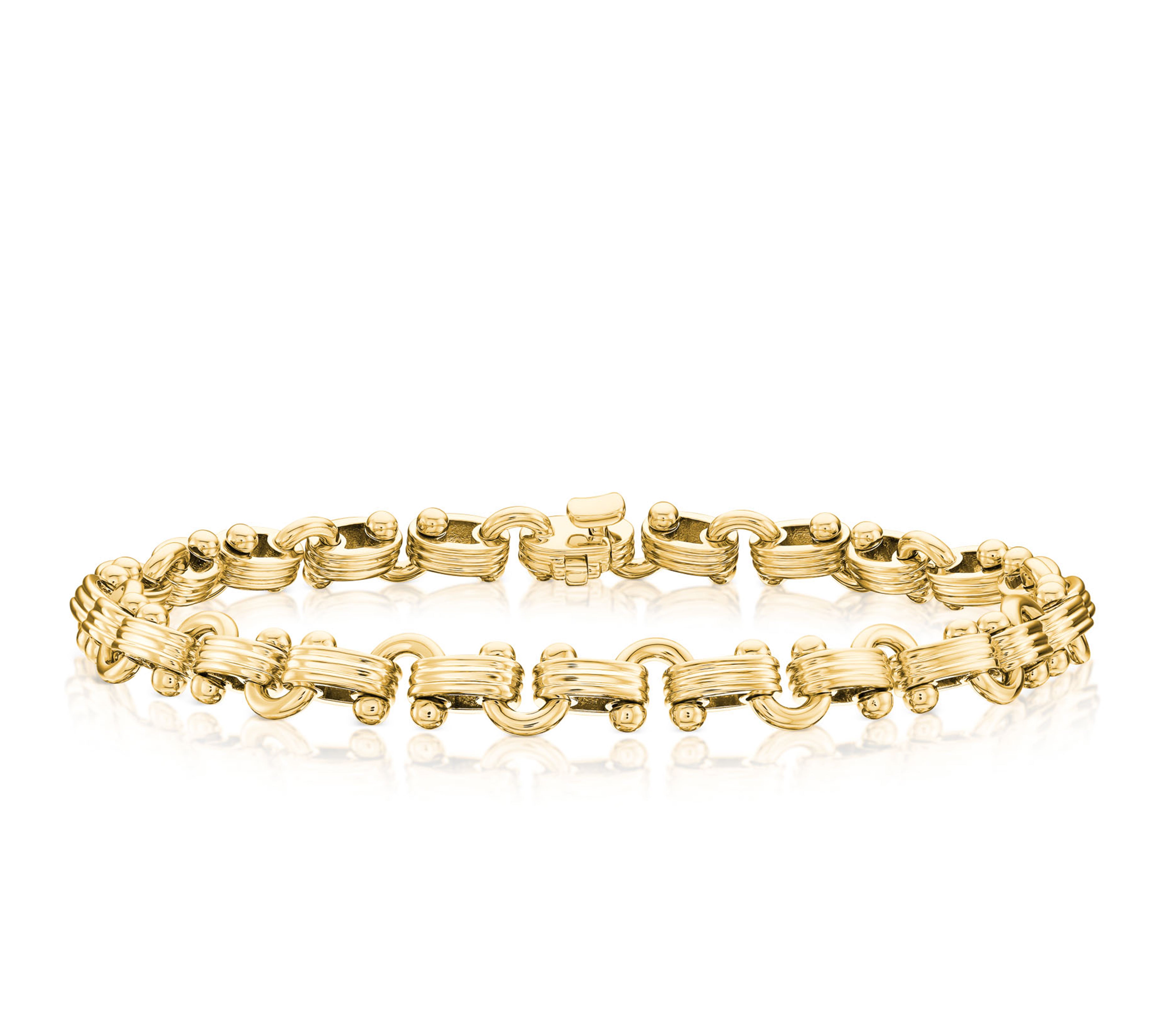Gold U Link Link Chain Bracelet