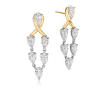 Diamond Pear Chandelier Earrings