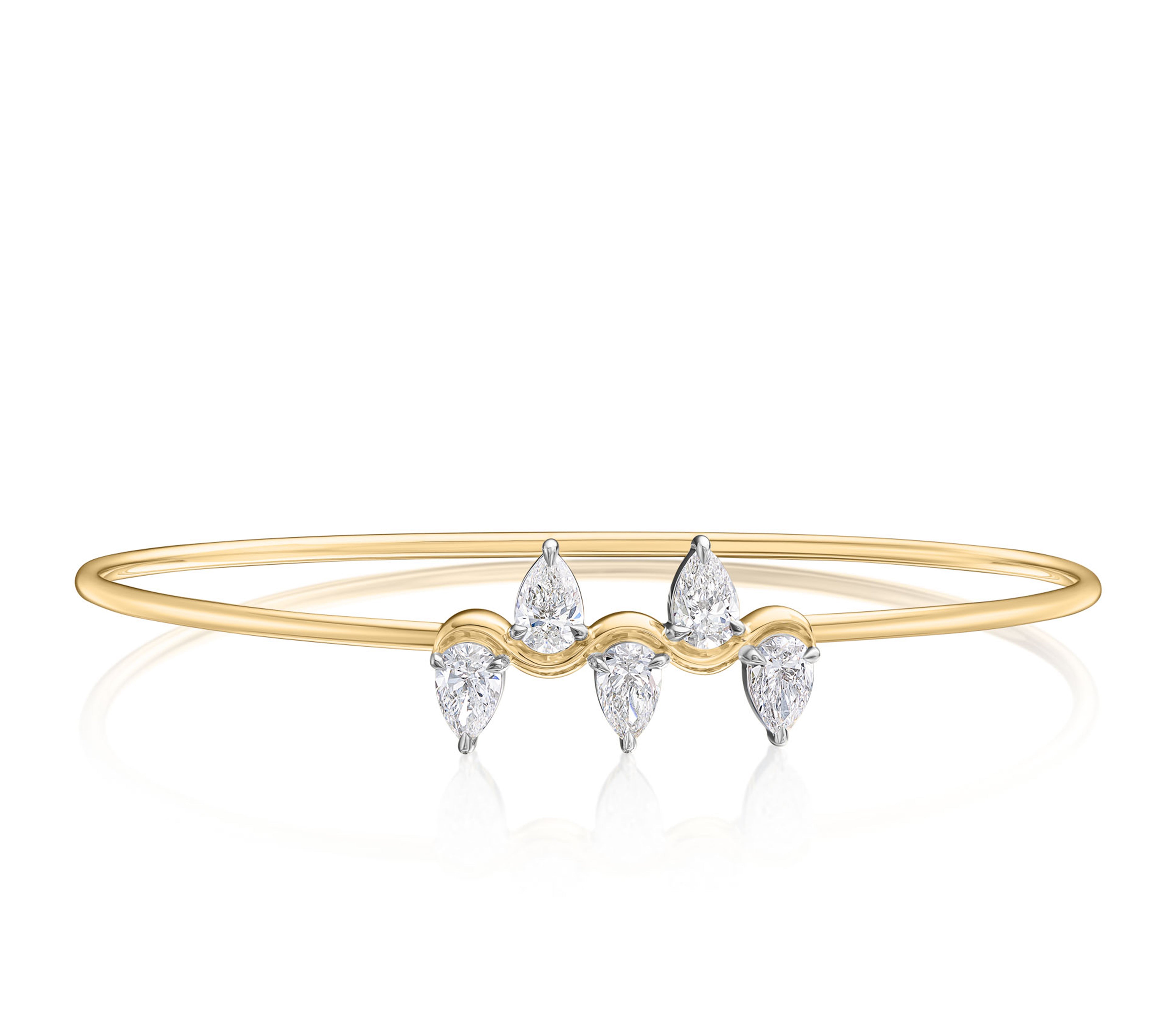 Pear Shape Diamond Half Cuddle Wire Love Always Bracelet