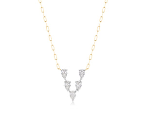 Pear Shape Diamond V-Necklace