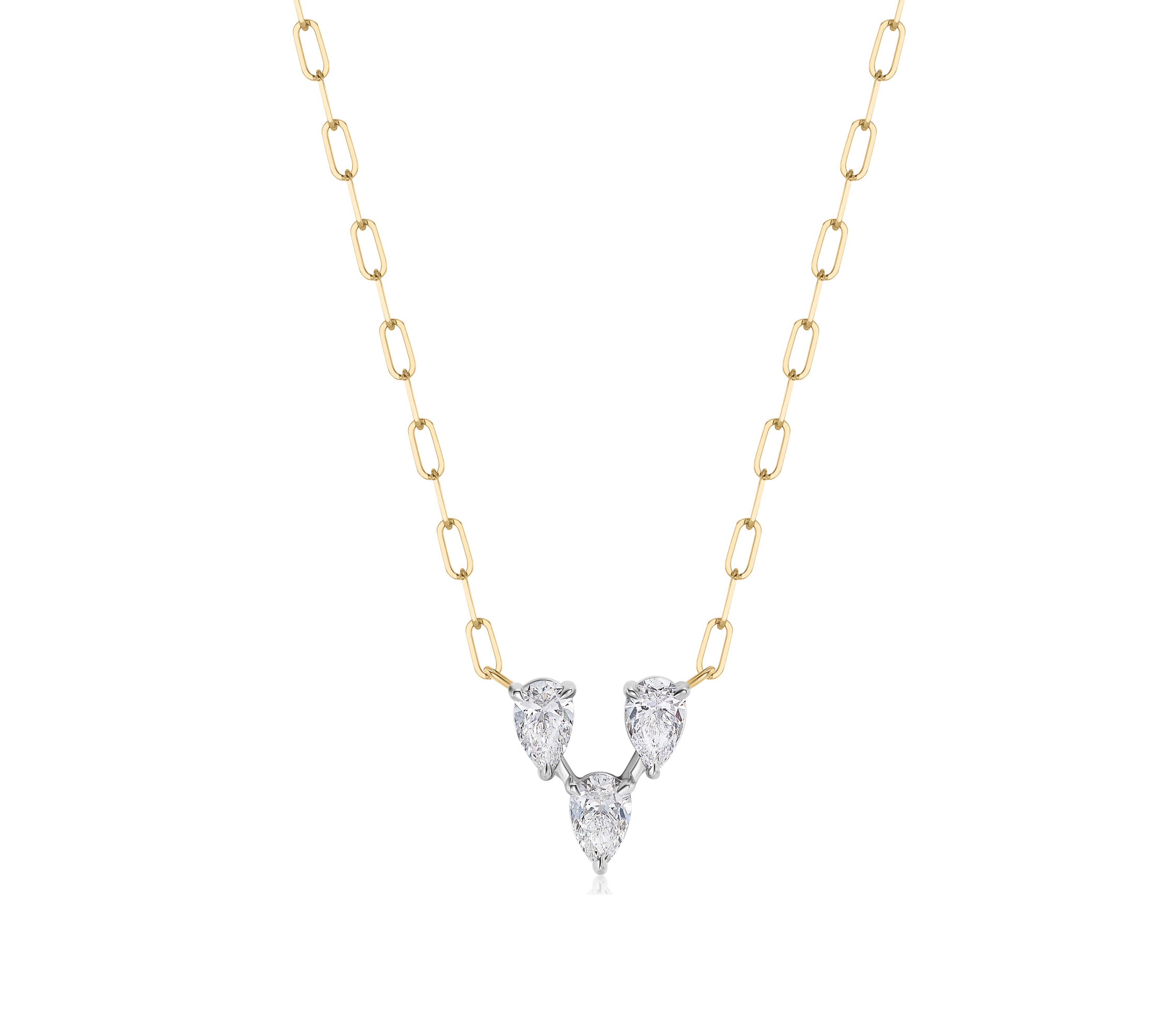 Pear Shape Diamond V-Necklace
