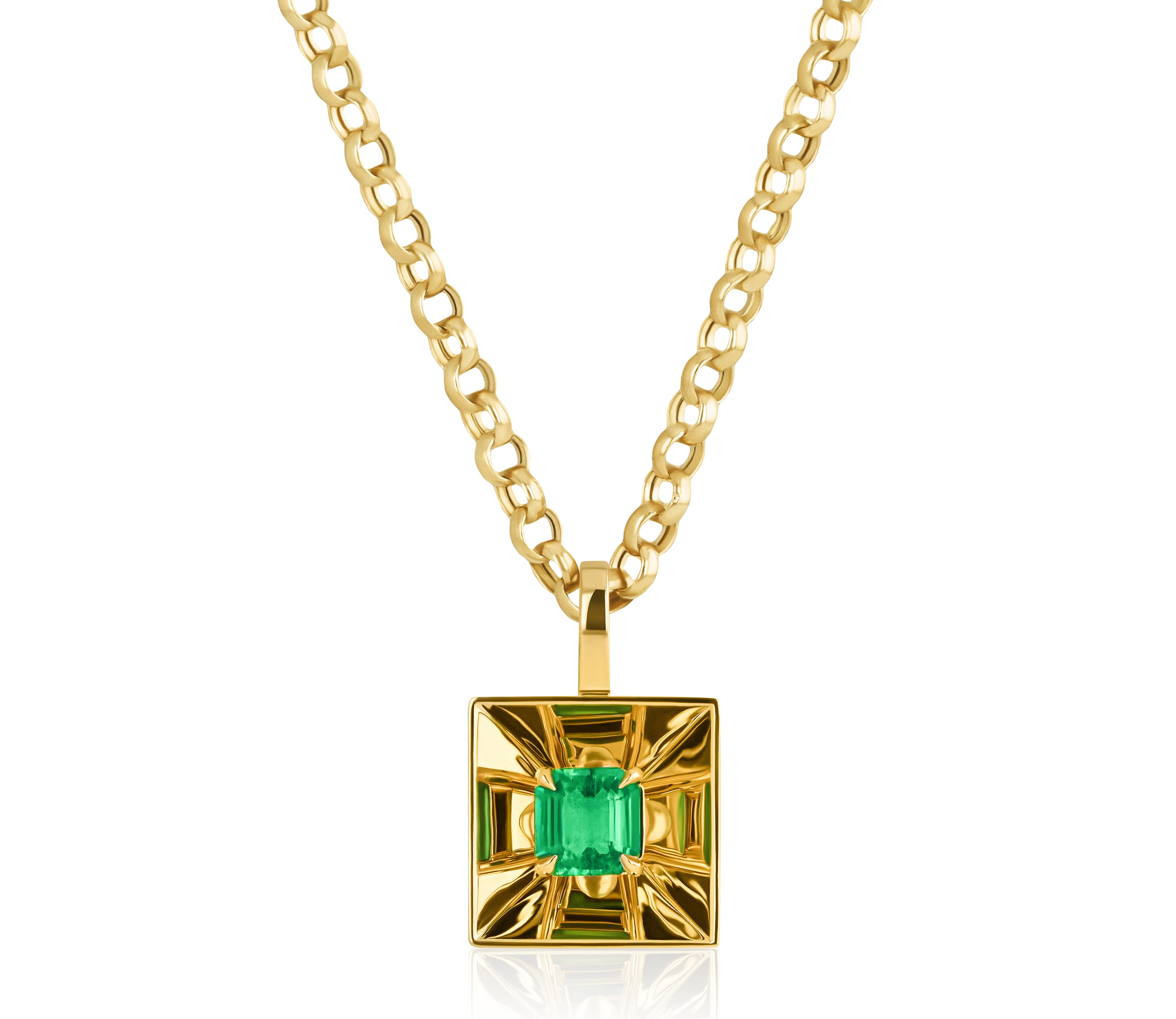 Colombian Emerald Mirror Amplifier Necklace