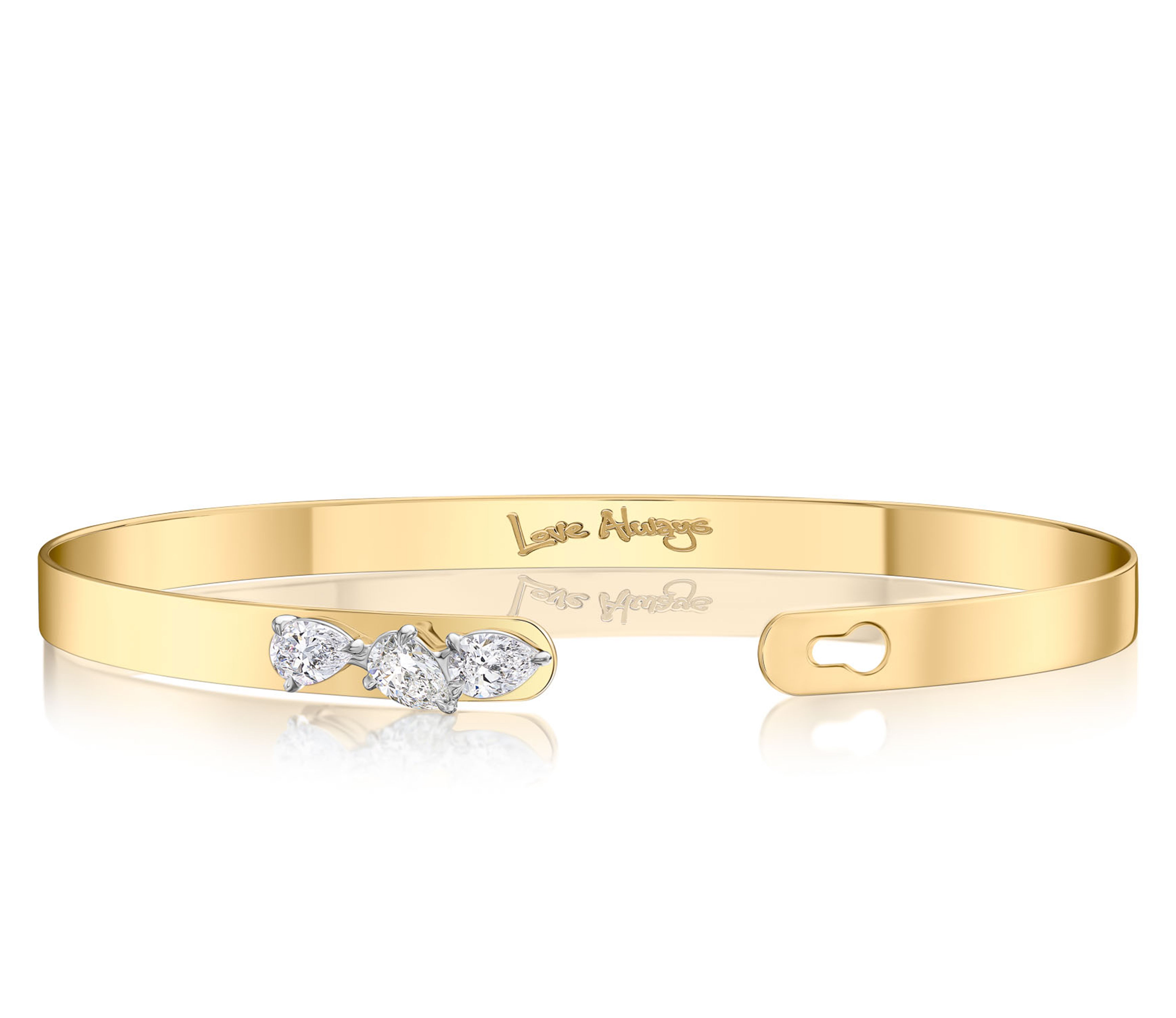 Triple Angled Pear Love Always Bracelet