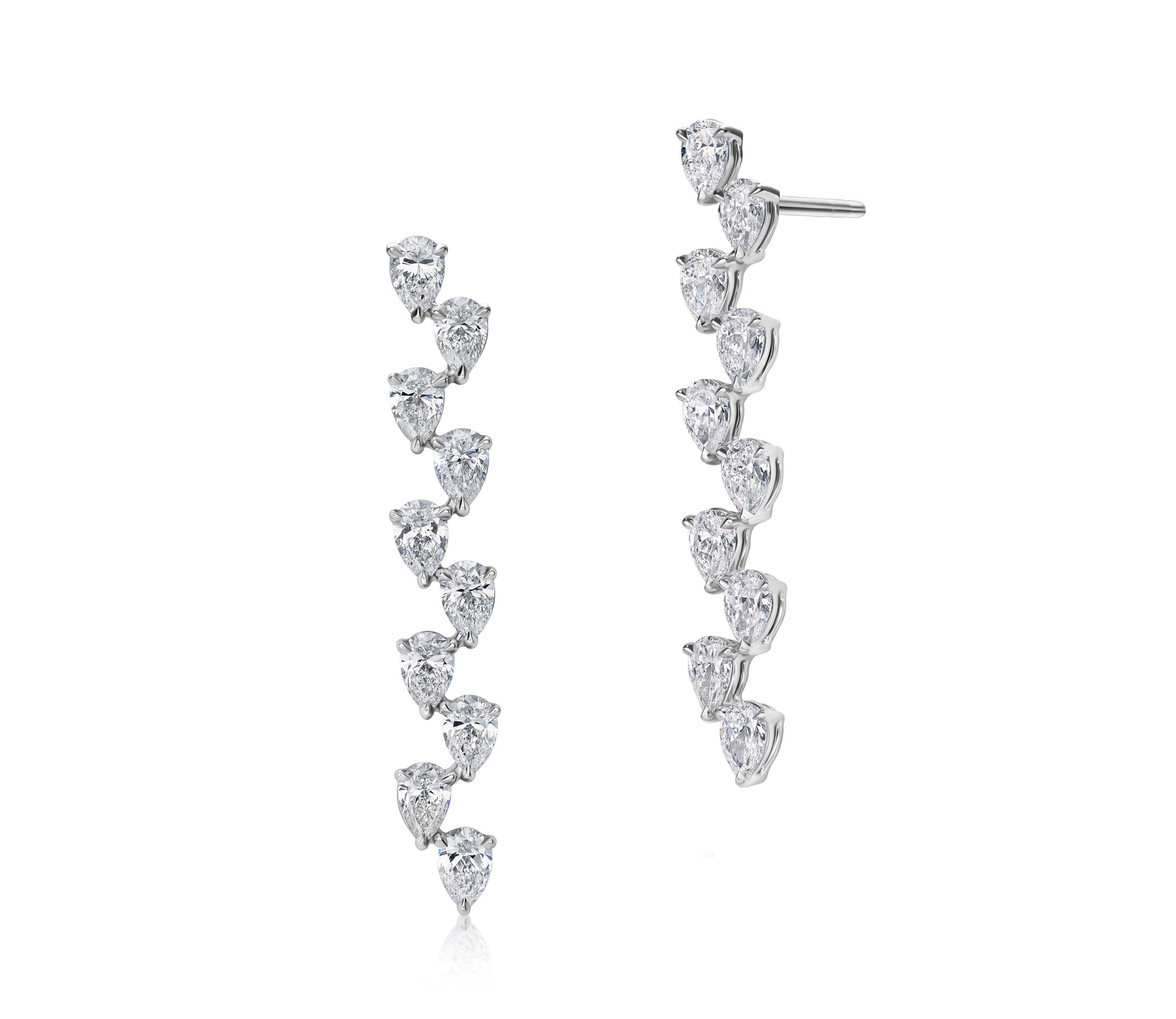 Pear Shape Diamond Long Offset Drops
