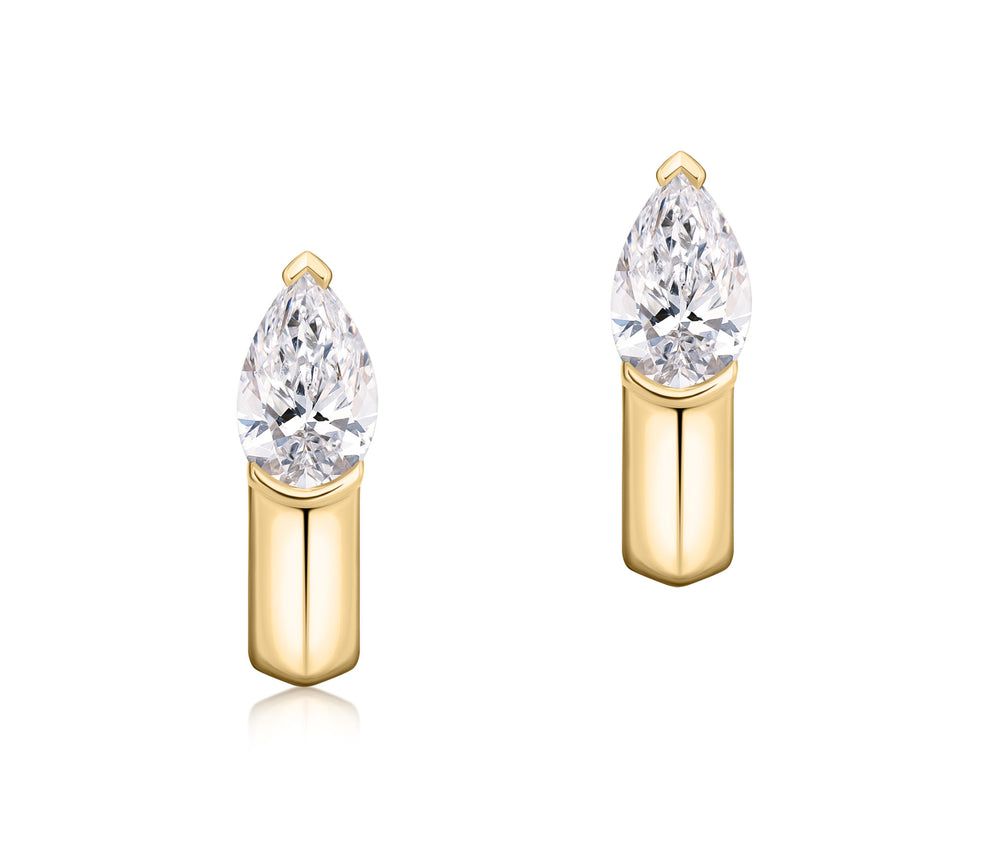 Pear Shape Diamond & Sapphire Mood Huggies