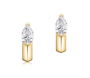 Pear Shape Diamond & Sapphire Mood Huggies