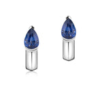 Pear Shape Diamond & Sapphire Mood Huggies