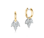 Pear Shape Diamond Triple Leaf Huggies
