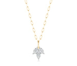 Triple Leaf Diamond Pear Necklace